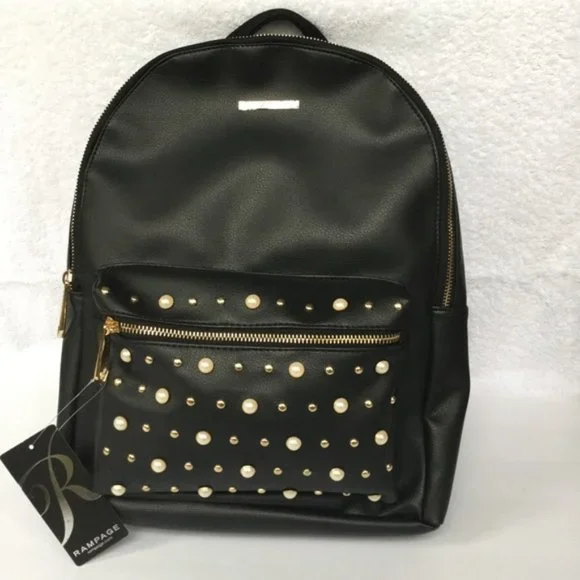 Rampage Stud Backpack Rampage Womens Quilted Stud Midi Backpack Blush One Size  main image 2
